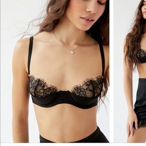 Out from under bra black lace bralette